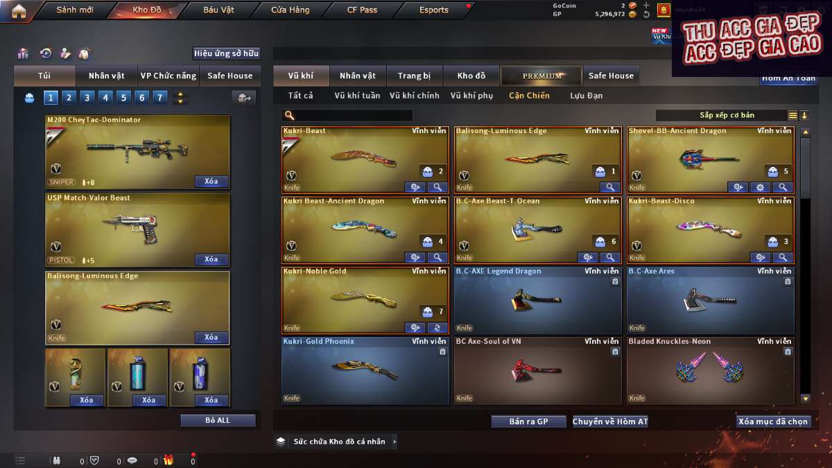 shop acc cf uy tin gia re